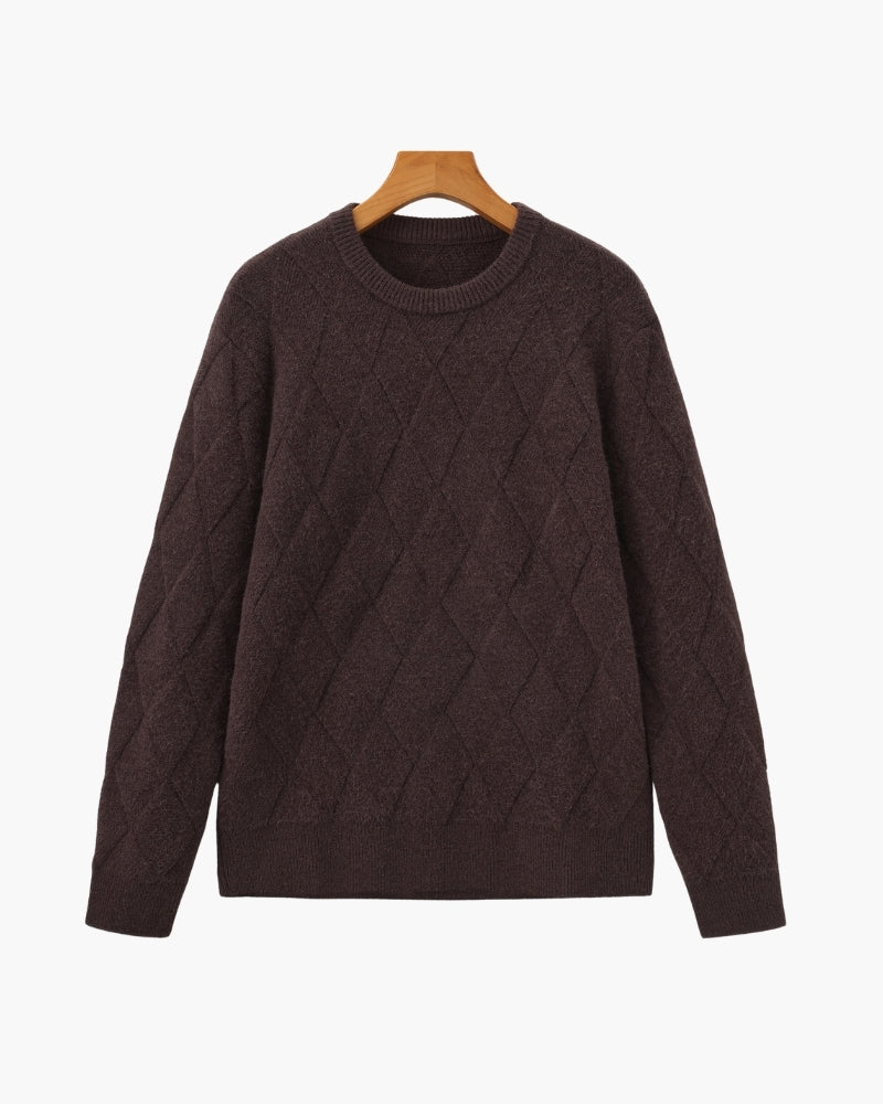 Diamond Knit Crewneck Sweater - Brooksfor