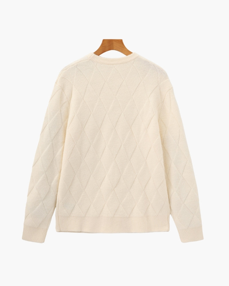 Diamond Knit Crewneck Sweater - Brooksfor