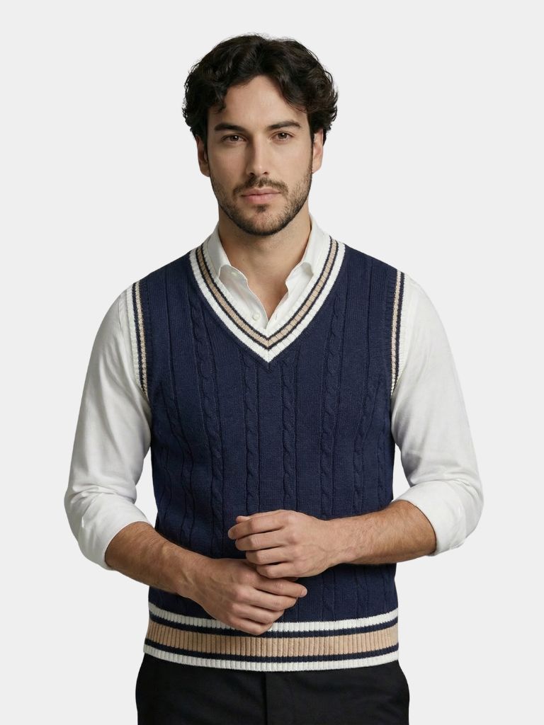 V Neck Elegant Knit Vest - Brooksfor