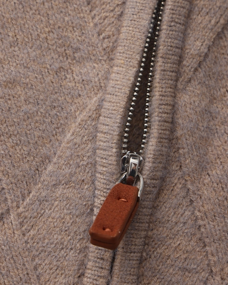 Heritage Diamond Knit Zip Cardigan - Brooksfor