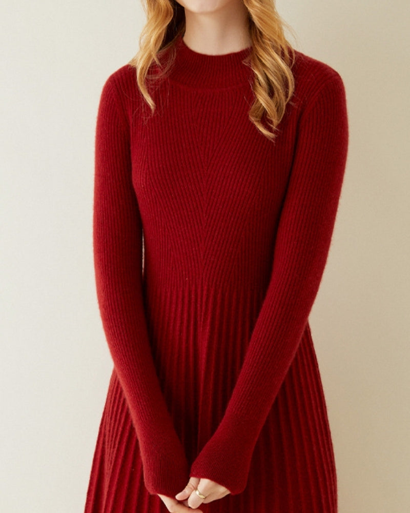 Pure Cashmere Flare Dress - Brooksfor