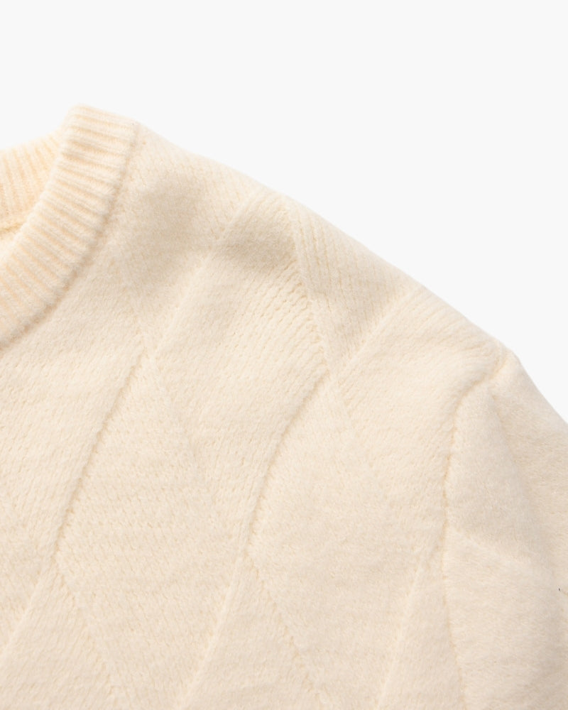 Diamond Knit Crewneck Sweater - Brooksfor