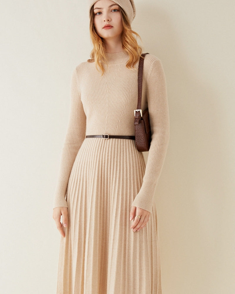 Pure Cashmere Flare Dress - Brooksfor