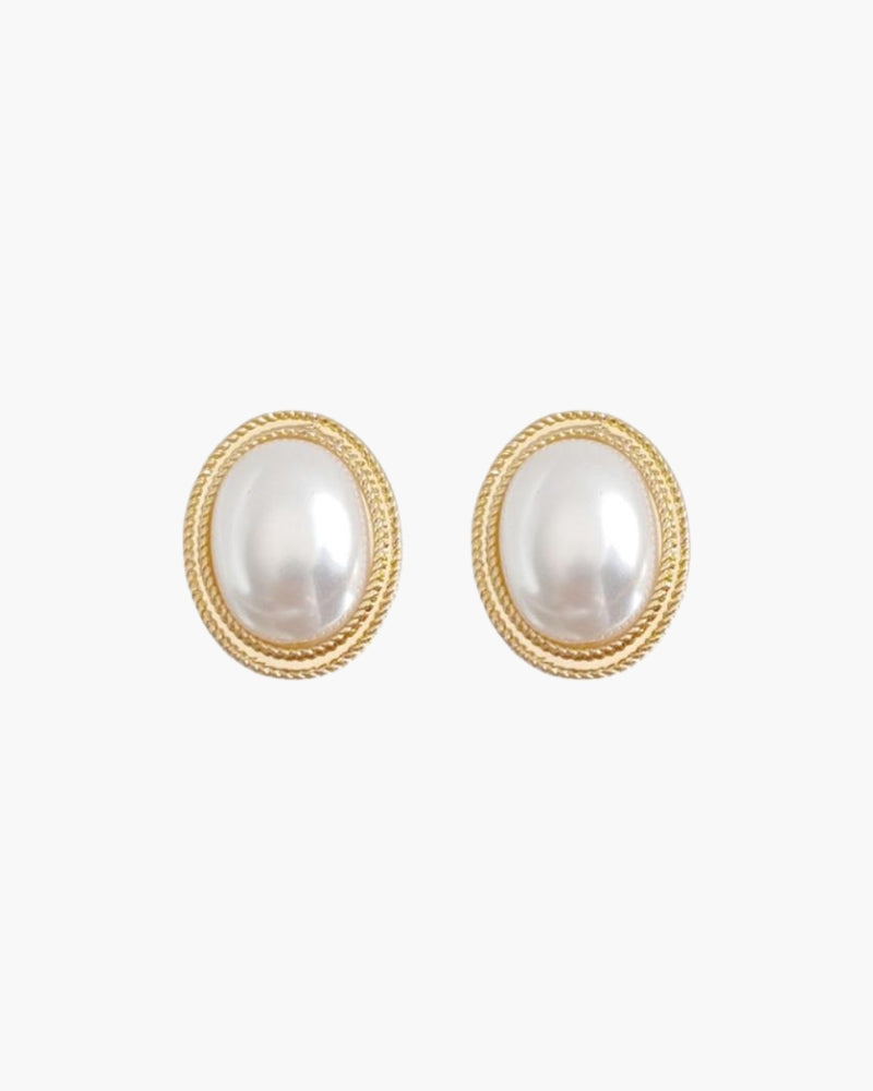 Radiance Oval Pearl Studs - Brooksfor