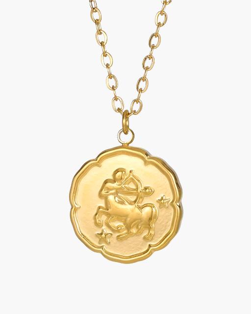 Zodiac Sign Necklace - Gold - Brooksfor