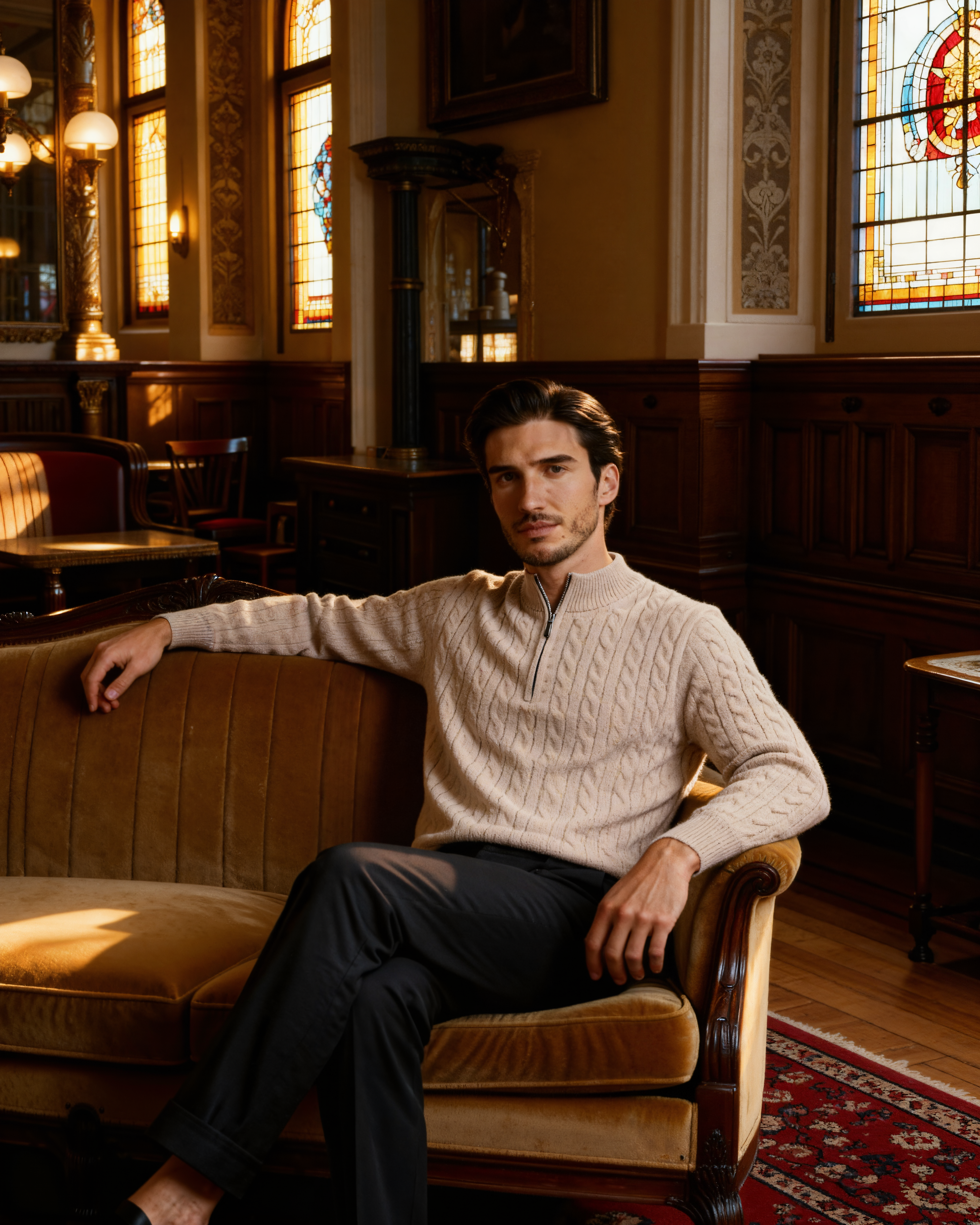 100% Cashmere Woven Half Zip - Brooksfor
