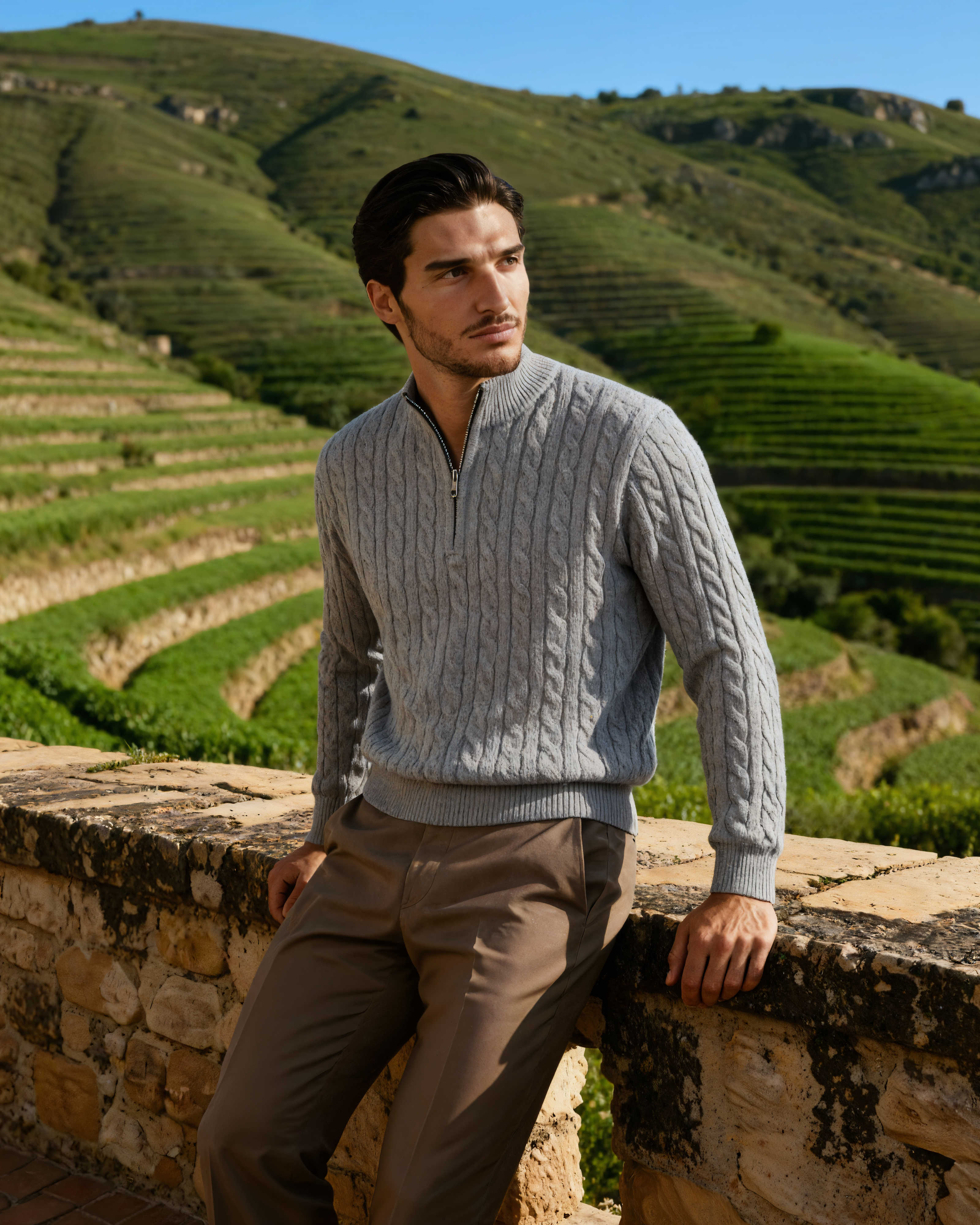 100% Cashmere Woven Half Zip - Brooksfor