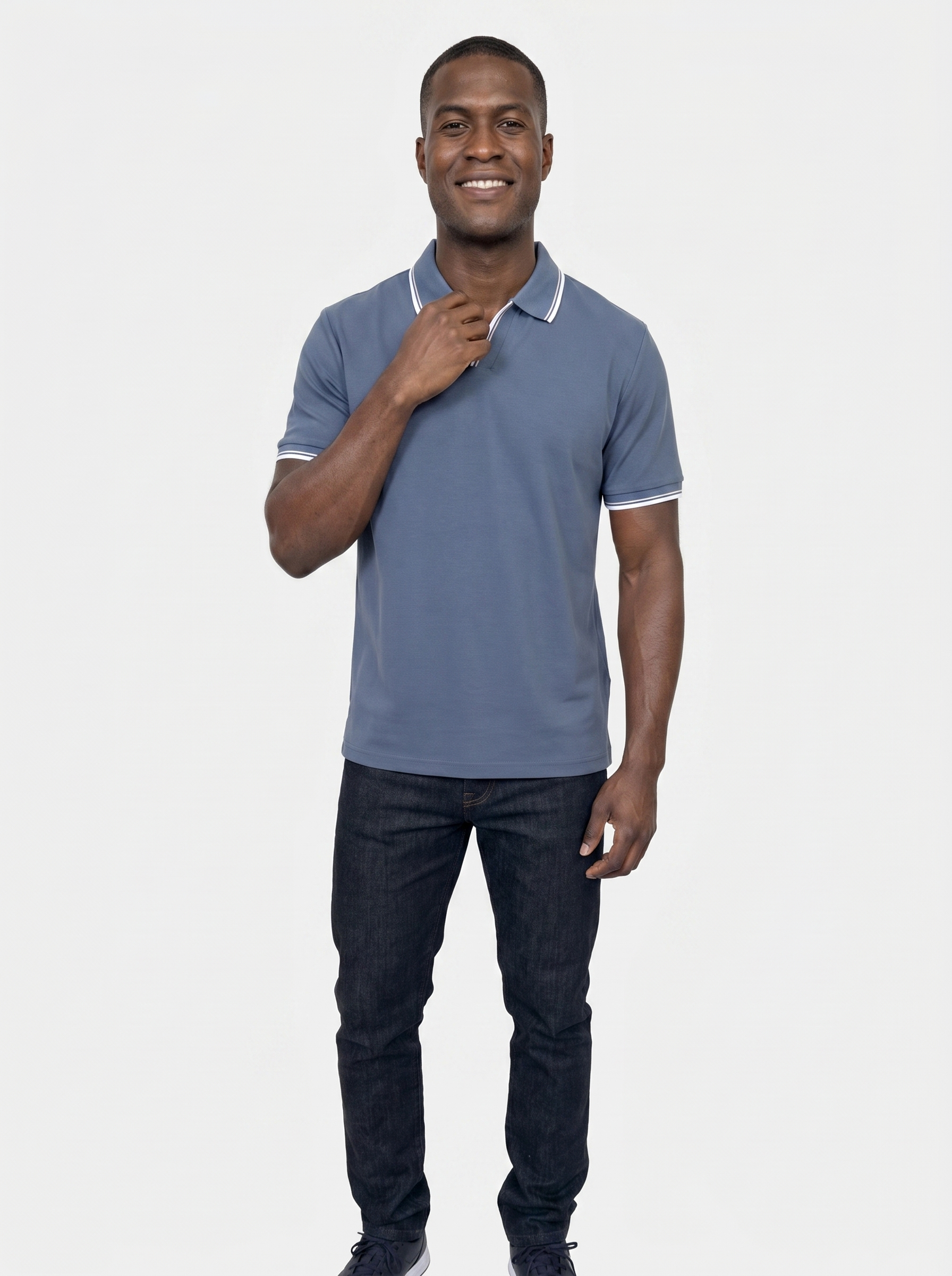 Timeless Black V-Neck Polo - Brooksfor