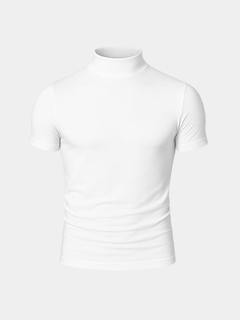 Solid Casual Turtle Neck T-Shirt - Brooksfor