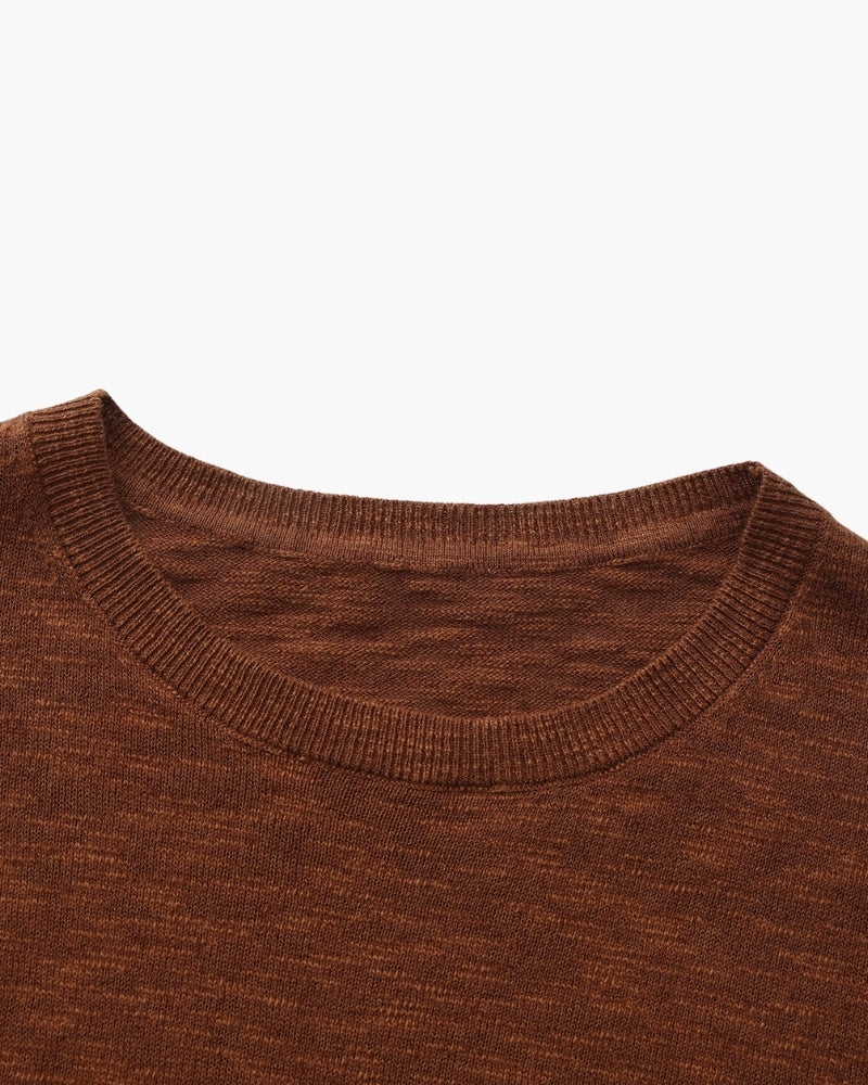 Linen Cotton Essential Crewneck - Brooksfor