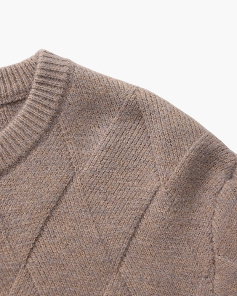 Diamond Knit Crewneck Sweater - Brooksfor