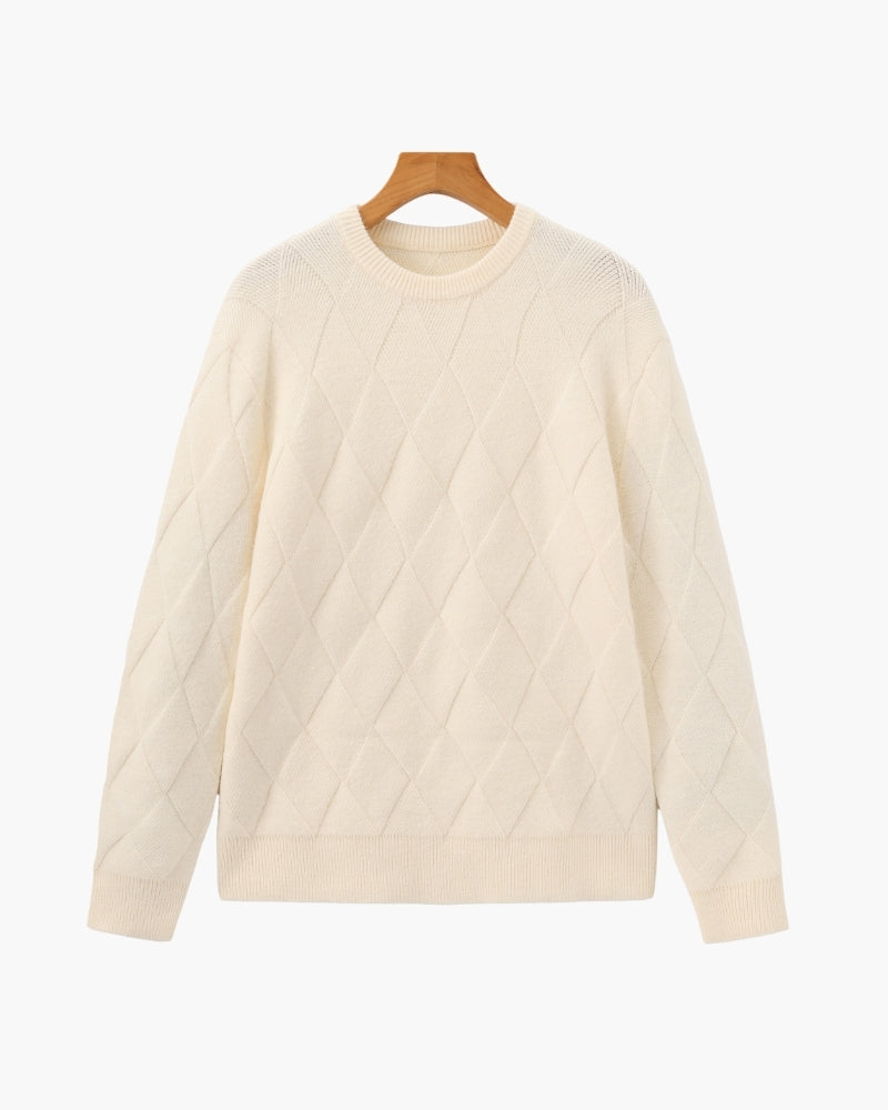 Diamond Knit Crewneck Sweater - Brooksfor