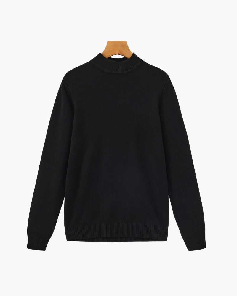 Essential Ribbed Mock Neck Sweater - Brooksfor