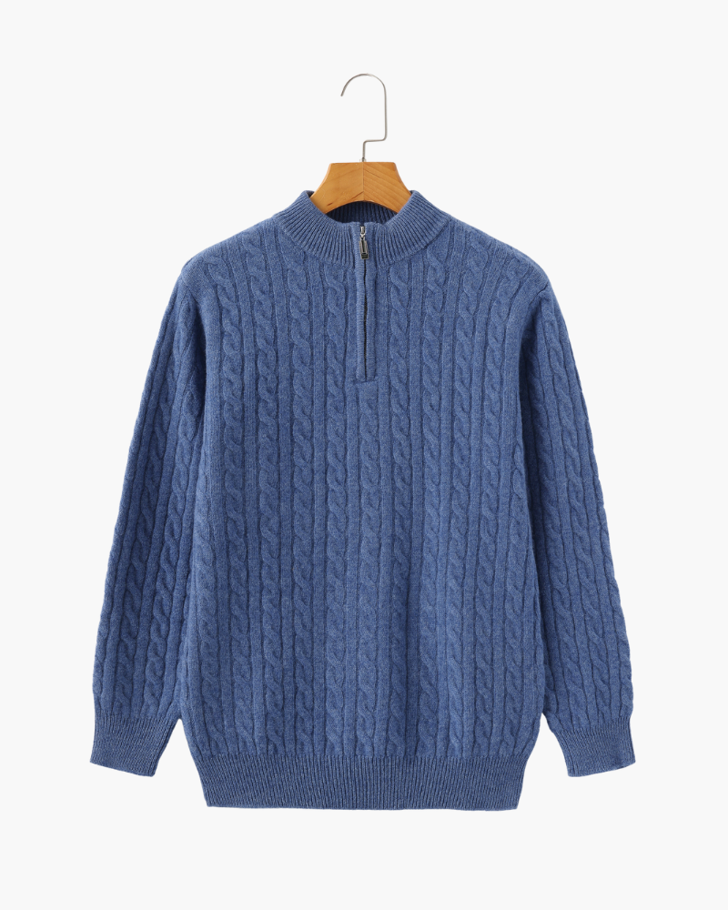 100% Cashmere Woven Half Zip - Brooksfor