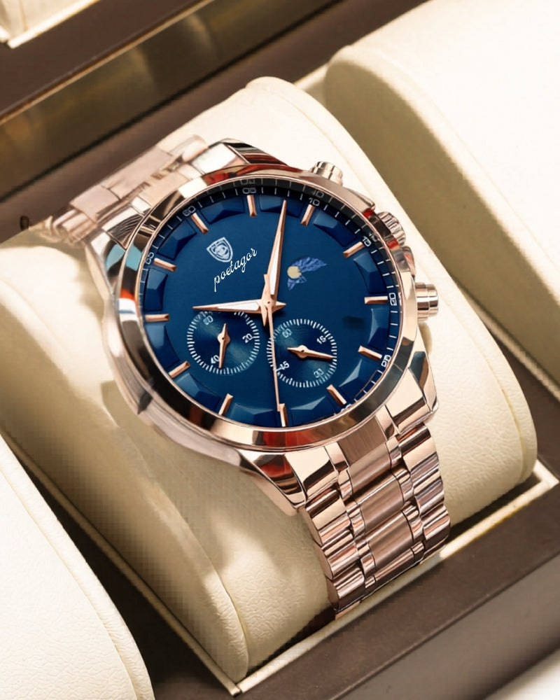 Precision Chronograph Steel Watch - Brooksfor