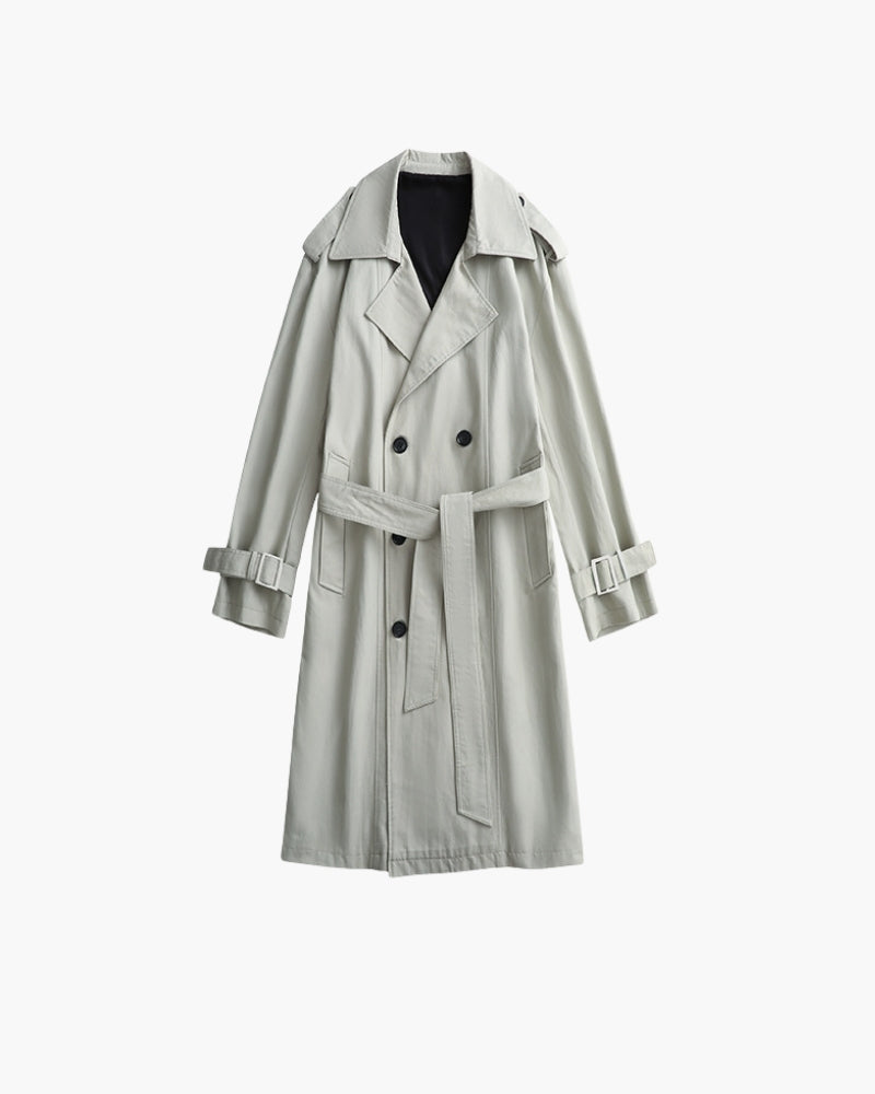 Classic Double-Breasted Trench Coat - Brooksfor