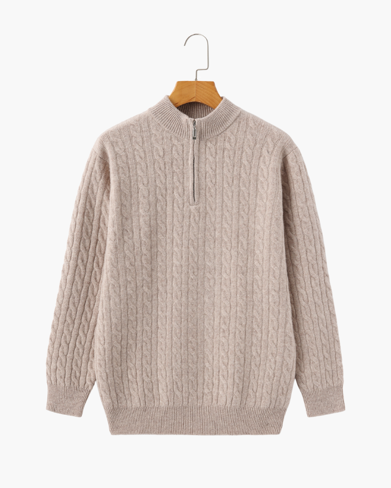 100% Cashmere Woven Half Zip - Brooksfor