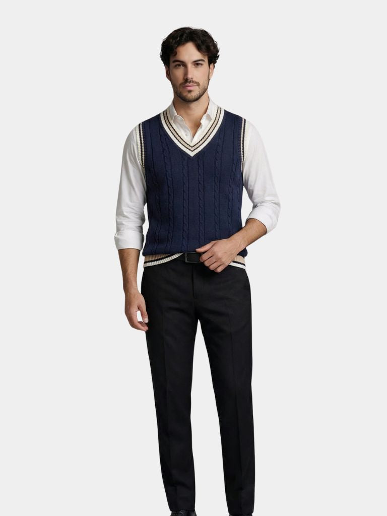 V Neck Elegant Knit Vest - Brooksfor