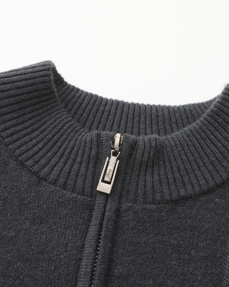 100% Cashmere Ribbed Half Zip - Brooksfor