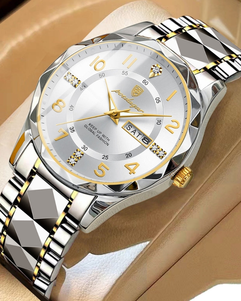 Classic Two-Tone Steel Watch - Brooksfor