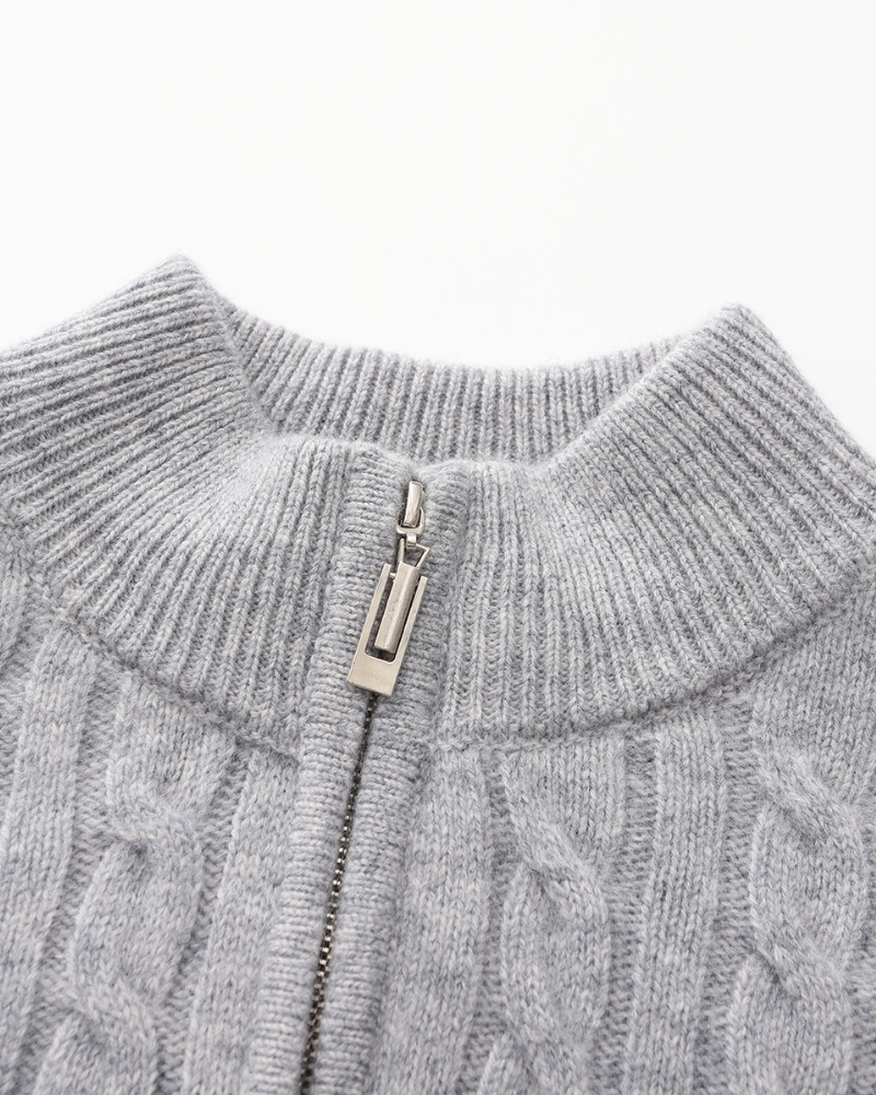 100% Cashmere Woven Half Zip - Brooksfor
