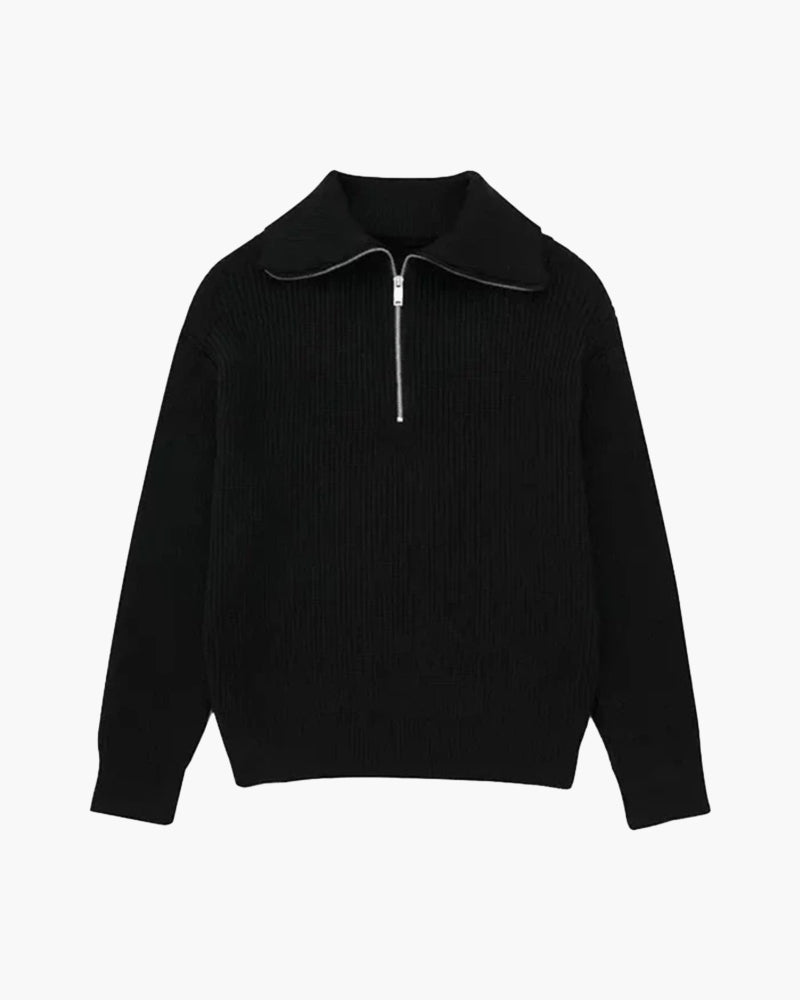 Striped Zip Up Sweater - Brooksfor