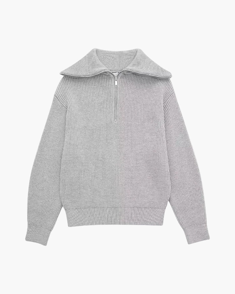 Striped Zip Up Sweater - Brooksfor