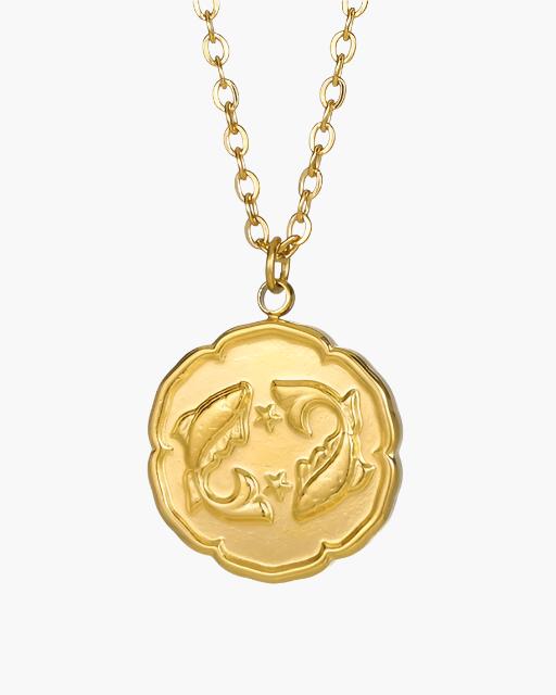 Zodiac Sign Necklace - Gold - Brooksfor