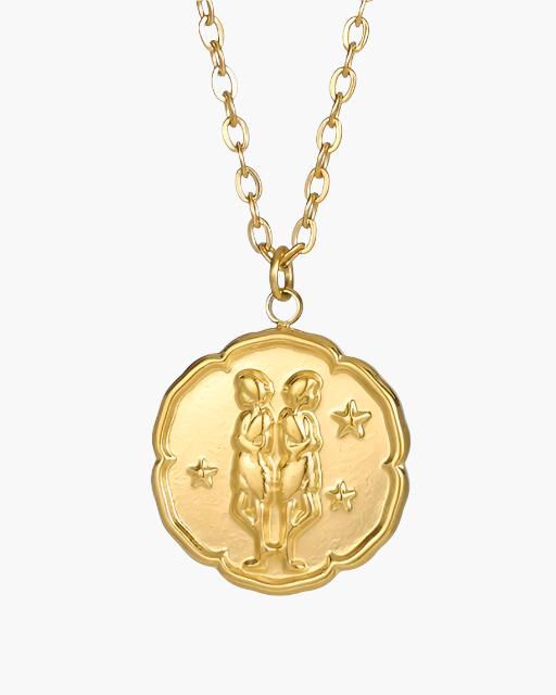 Zodiac Sign Necklace - Gold - Brooksfor