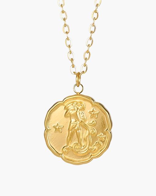 Zodiac Sign Necklace - Gold - Brooksfor