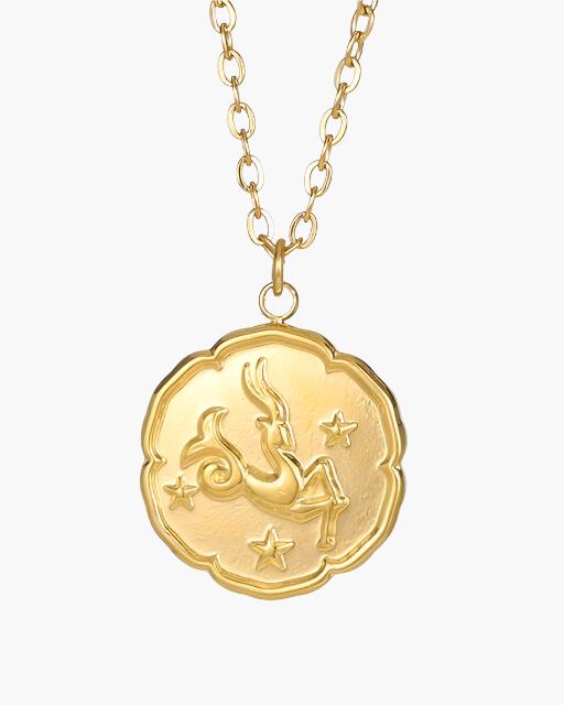 Zodiac Sign Necklace - Gold - Brooksfor