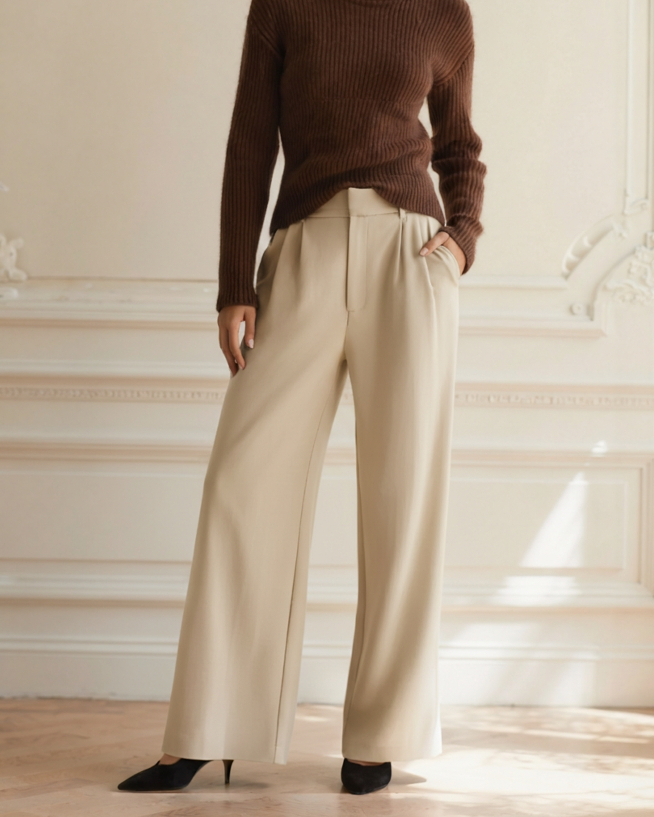 Serena Wide-Leg Trousers - Brooksfor