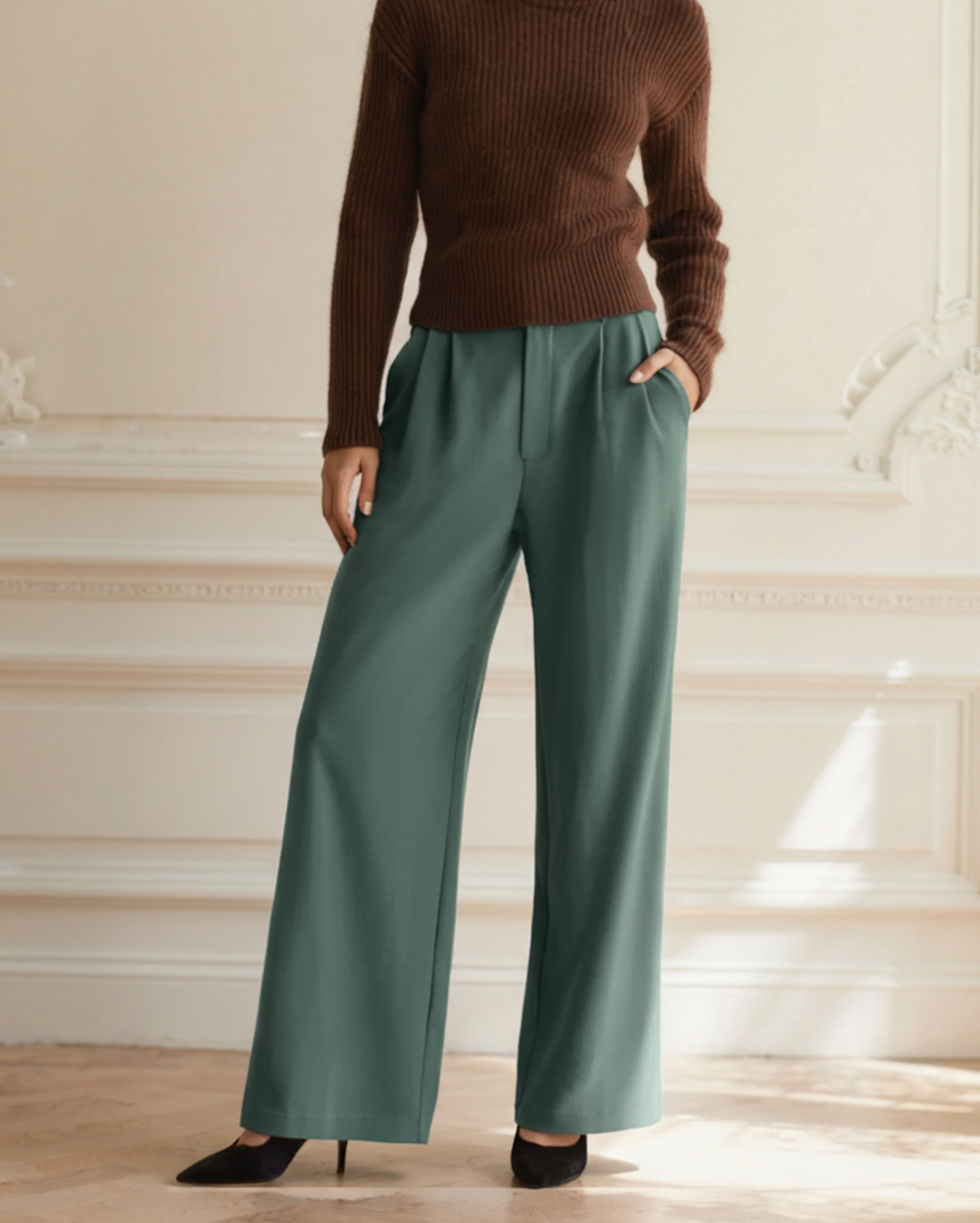 Serena Wide-Leg Trousers - Brooksfor