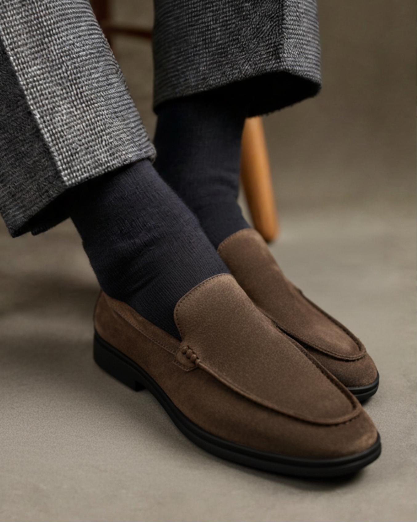 Premium Suede Loafers - Black Soles - Brooksfor