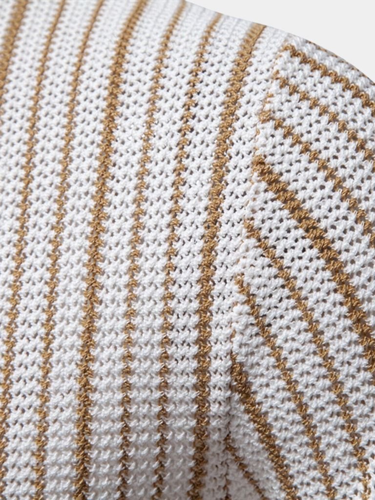 Striped Knit Polo Shirt - Brooksfor
