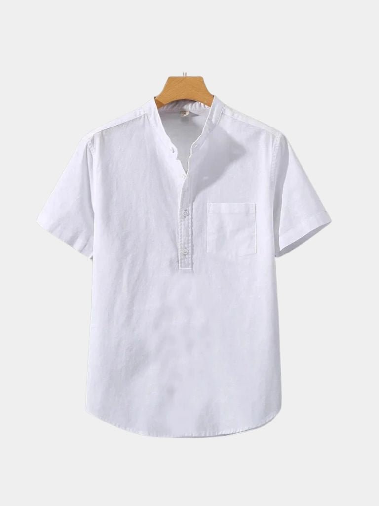 White Wellspring Linen T-Shirt - Brooksfor