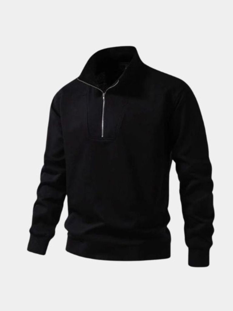 Zip Black Lapel Sports Sweatshirt - Brooksfor
