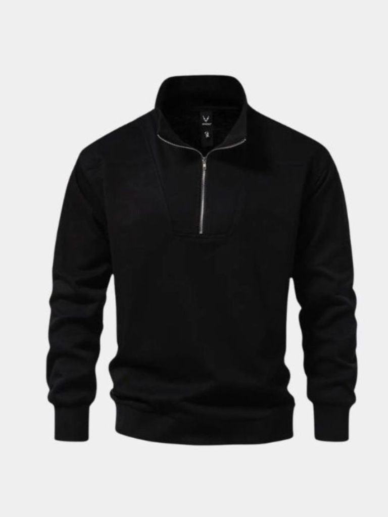 Zip Black Lapel Sports Sweatshirt - Brooksfor